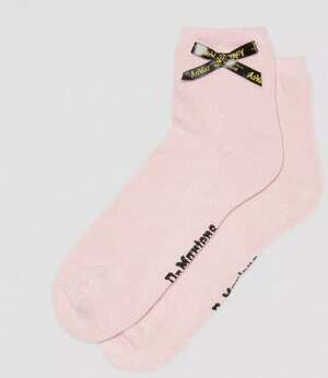 Dr. Martens Ankle Bow Organic Cotton Blend Socks in Pink